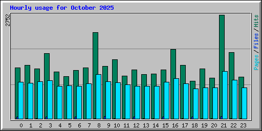Hourly usage for October 2025