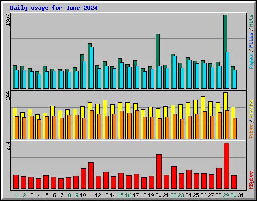 Daily usage for June 2024