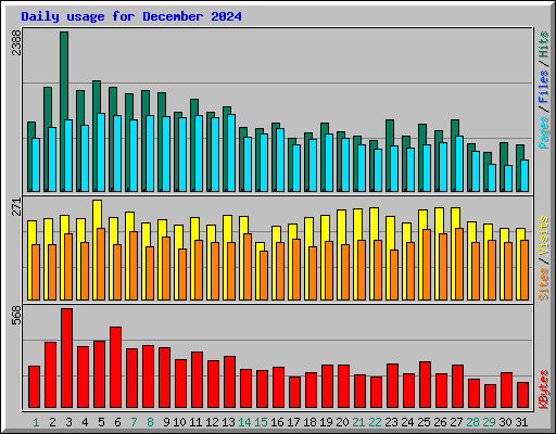 Daily usage for December 2024